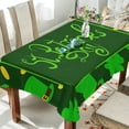 thumbnail image 4 of 54"x54" St Patrick's Day Clover Tablecloth Waterproof Washable Polyester Square Table Cover Durable Tablecloth for Kitchen Dining Table Party Decor, 4 of 7