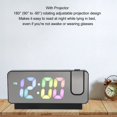 thumbnail image 3 of Projection Réveil Réglable Luminosité Couleur Nombre Rechargeable 12H 24H Snooze LED Miroir Numérique Horloge, 3 of 8