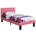 thumbnail image 2 of Pemberly Row Twin Upholstered Bed Frame with Slats in Pink Faux Leather, 2 of 7