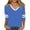 Blue, variant on Trendfront Womens Summer V Neck 3/4 Sleeve Tops Classic Stripe Pattern Printed Tees Casual Fashionable Style Apparel T-Shirts