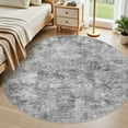 thumbnail image 2 of UERMEI 5'x5' Round Washable Area Rugs for Living Room, Modern Abstract Printed Rug, Vacuum-Friendly, Non Slip Indoor Rug for Bedroom Entryway Home Decor Carpet, Gray, 2 of 6