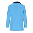 thumbnail image 6 of Sakmal Open Front Blue Blazer Women Plus Size Suit Jacket Work Long Sleeve Womens Blazer with Pockets, 6 of 8
