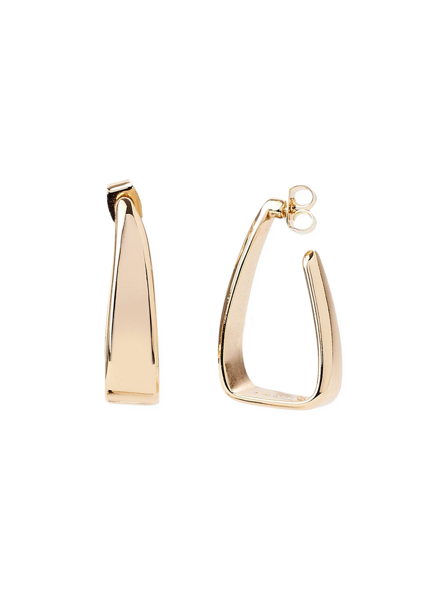Scoop Women’s 14K Gold Flash-Plated Triangle Hoop Earrings