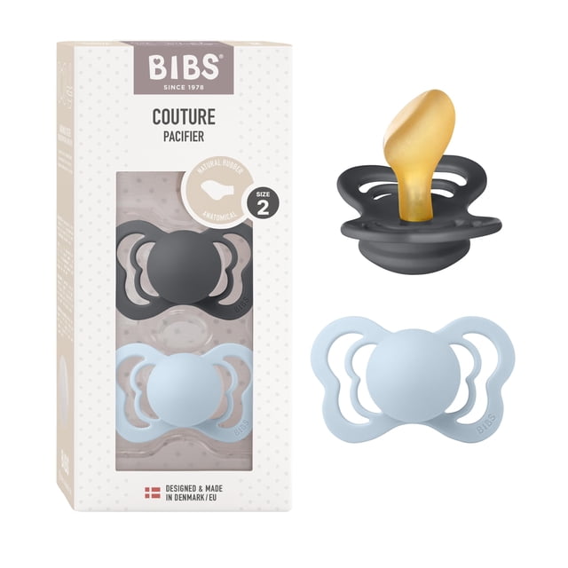 Chupetes BIBS Colección Couture Sin BPA para Bebés de 6 a 18 Meses (Paquete de 2)