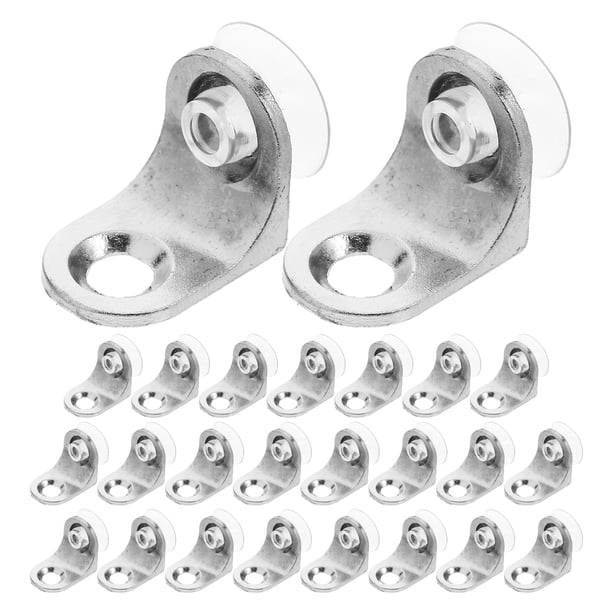 24 soportes para estante de vidrio, de aleación, en ángulo recto, con base de ventosa, para montaje en pared, para esquinas