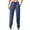 Dark Blue, variant on Women's Pleated Gym Track Pants With Pockets Drawstring Loose Bungee Pants for Women Workout, Sport, Leisure