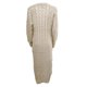 thumbnail image 4 of VISgogo Vestido de Punto de Manga Larga para Mujer, Patrón de Ganchillo Color sólido Acanalado Cuello Redondo Casual Fiesta de Club Largo de una Pieza VISgogo  moda, 4 of 5