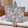thumbnail image 5 of Pioneer Flower Floral Print Pattern Hooded Bath Towel，50"x30" for Ages 3 To 12 Kids, Quick Dry Lightweight Soft Microfiber Hood Beach Towel Cover Up for Kids, 5 of 7