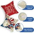 thumbnail image 3 of 4th of July Patriotic Decorative Throw Pillow Covers 18x18 Set of 4, The Statue of Liberty Gnome Uncle Sam God Bless America Cushion Case Decor, Red Blue Sweet Land American USA Home Decoration, 3 of 5