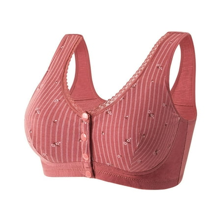 

Cyber & Monday Deals Idoravan Womens Plus Size Bras Clearance Casual Sexy Front Button Shaping Cup Shoulder Strap Underwire Bra Plus Size Extra-Elastic Wirefree