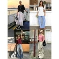 thumbnail image 5 of MOYIKO Womens Off The Shoulder Tops Oversized T-Shirts Short Sleeve Tees Summer Casual Fashion Clothes, 5 of 6