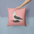 thumbnail image 2 of Saxon Fairy Swallow Pigeon Pink Check Fabric Decorative Pillow, 2 of 4