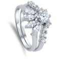 thumbnail image 4 of CHOOSE YOUR COLOR Clear CZ Flower Ring .925 Sterling Silver Band White Jewelry Female Size 10, 4 of 4