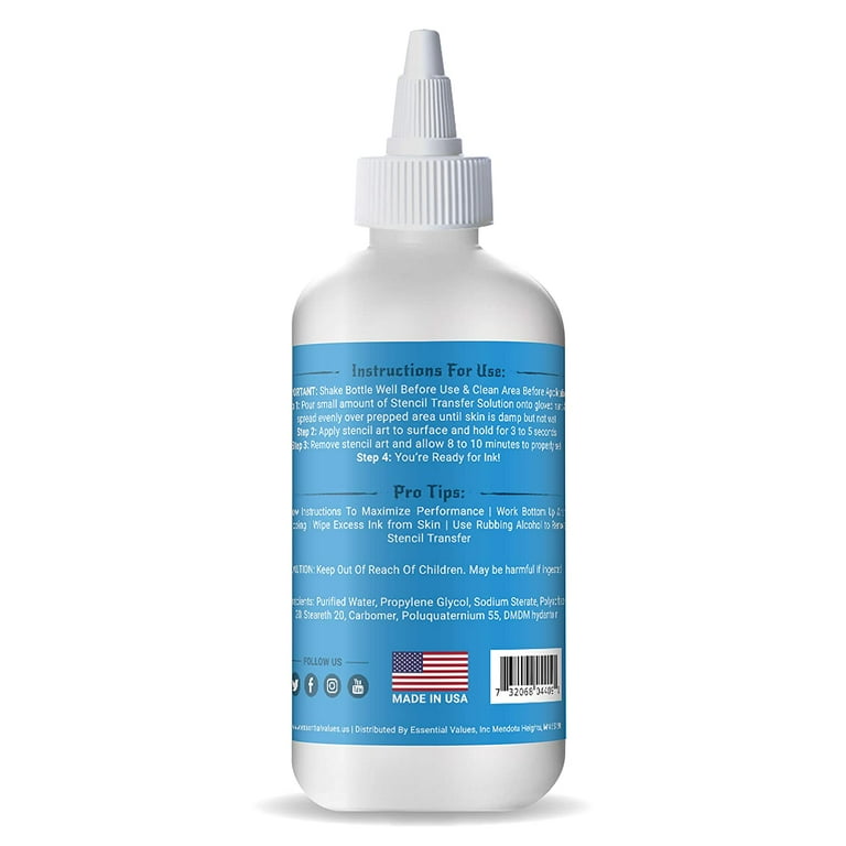 Essential Values - 2 Pack Tattoo Transfer Gel Solution (8 fl oz).Color-None  