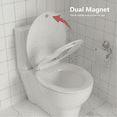 thumbnail image 5 of Slow-Close Elongated Toilet Seat with Built-in Potty Training Child Seat, Easy Installation & Cleaning, Stain-Resistant White PP Material for Family Use, 5 of 7