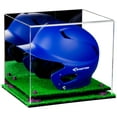thumbnail image 1 of Acrylic Baseball Batting Helmet Display Case with Mirror, Purple Risers and Turf Base (V22), 1 of 2
