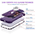 thumbnail image 4 of Casetego for iPhone 11 Case with 2 Tempered Glass Screen Protector+ 2 Camera Lens Protector,Shockproof Heavy Duty Protective Cover for Apple iPhone 11 6.1 inch,Purple, 4 of 8