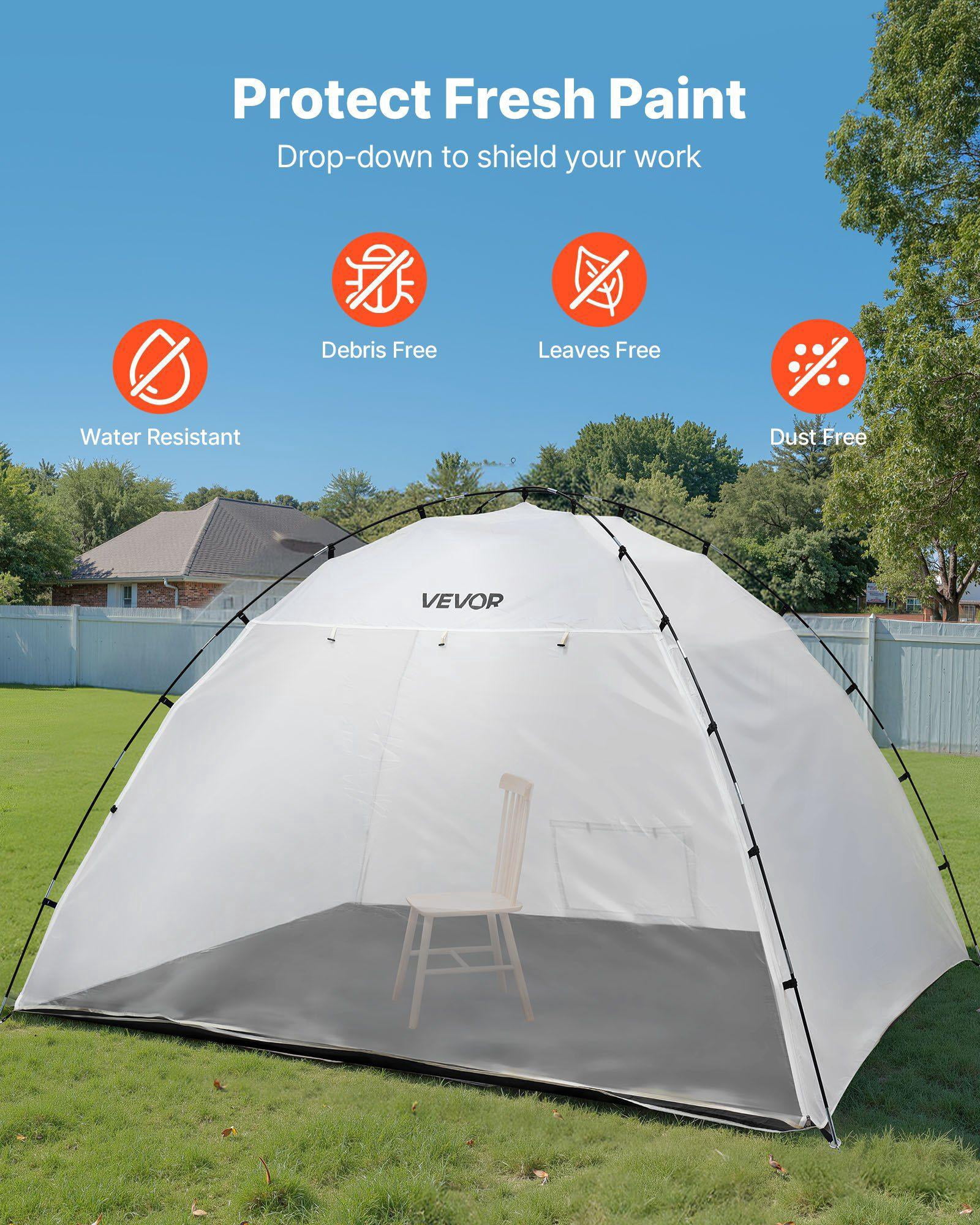 Portable Paint Booth Tent 115.35x90.55x74 Inch Large Spray Shelter with Built-in Floor Mesh Screen Oxford Painting Station for Furniture