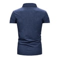 thumbnail image 5 of Fnooota Mens Polo Shirts Short Sleeve, Collared Casual Buttons Vacation Summer Shirts Dark Blue Size L, 5 of 7