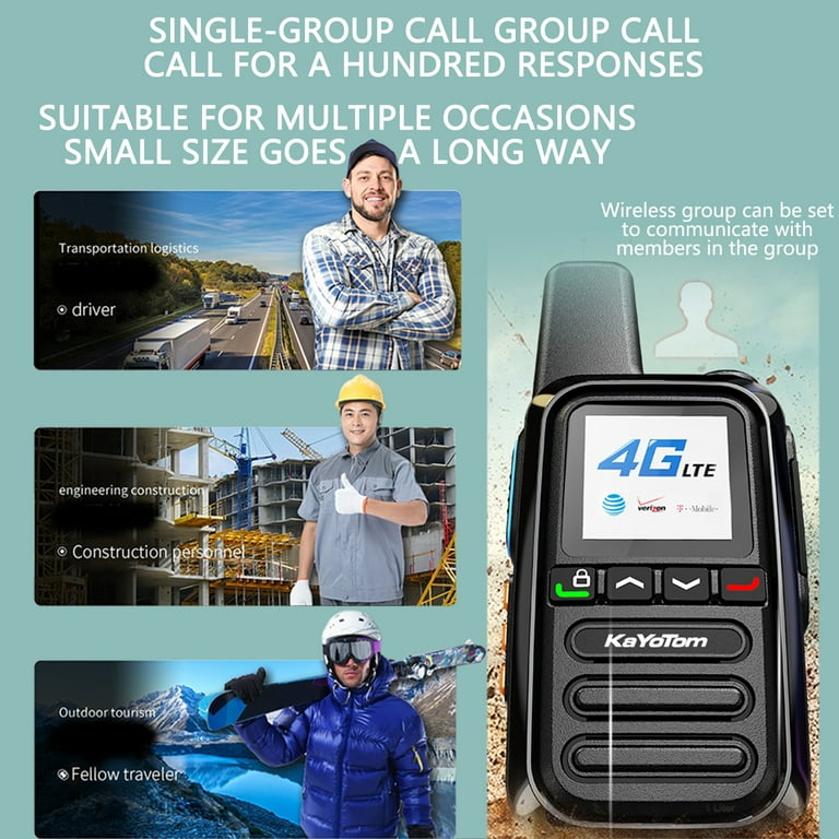 2-Pack Global PTT 4G Walkie Talkies With Pre-Installed SIM