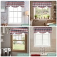 thumbnail image 6 of Tie Up Valances for Windows, Red Navy Blue Striped Adjustable Valance Curtains Window Treatment for Living Room, Farmhouse Stripes Modern Abstract Art Rod Pocket Kitchen Curtains & Drapes 42x18 Inch, 6 of 9