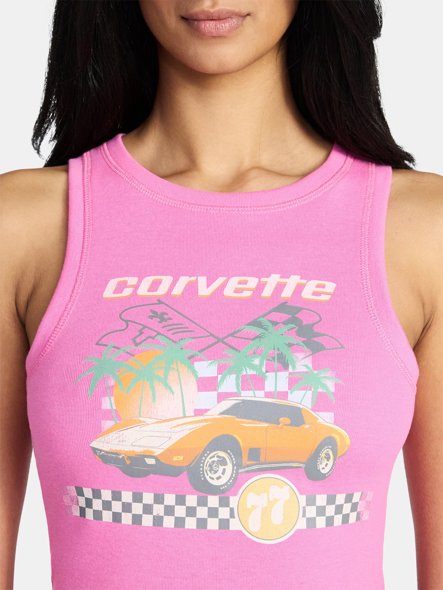 Corvette Race Flags Women's Graphic Tank Top, Sizes XXS-XXL