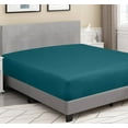 thumbnail image 2 of 500-TC Egyptian Cotton, Short Queen (60" x 75") Size Fitted Sheet, 1-PC Fitted Sheet/Bottom Sheet Only, Short Queen Size Size Fits 9-12" Pocket Depth Fitted Sheets, Teal, 2 of 4