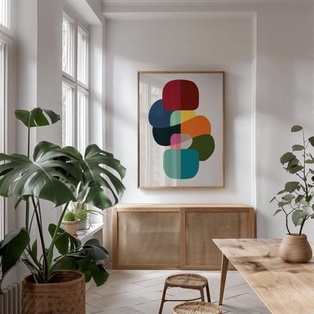 Funky Colorful Modern Wall Art Print With Playful Home Decor