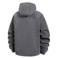 thumbnail image 4 of gbyLJF Men's Fleece Lined Hoodie Solid Color Open Front Sweatshirts Coat Warm Winter Zipper Hooded Jackets with Pockets, 4 of 9
