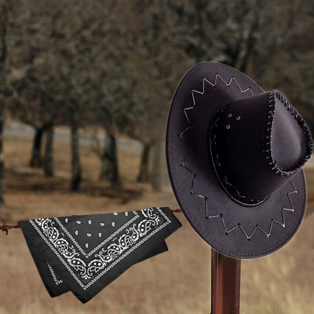 Sombrero de Vaquero Occidental Salvador con bandana Marrón oscuro