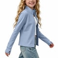 thumbnail image 7 of Mitankcoo Girls Mock Neck Zip Up Jacket Slim Long Sleeve Athletic Coat with Thumb Holes Lightweight Casual Outerwear 3-15Y, 7 of 7