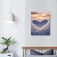 thumbnail image 4 of BCIIG Snow Heart Sunset Aesthetic Fine Art Poster Print Wall Painting for Living Room Bedroom Home Office Wall Decor, Ready to Hang Canvas Farmhouse Bathroom Decor Pictures 16x20 in, 4 of 5