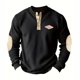 thumbnail image 2 of pstuiky camisas de manga larga para hombre, Sudadera con capucha de pana con cuello redondo, manga larga y botones en color block para hombre Tops casuales para hombres m, 2 of 7