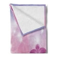 thumbnail image 2 of Floral Soft Flannel Fleece Throw Blanket, Exotic Orchid Flowers Flourishing on Abstract Background Circles Stars, Cozy Plush for Indoor and Outdoor Use, 60" x 80", Purple Pale Pink Blue, by Ambesonne, 2 of 5