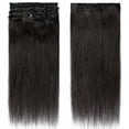 thumbnail image 3 of SEGO Clip in Human Hair Extensions Full Head 100% Real Remy Thick Hair Extensions Silky Straight(7 pcs/15 clips), 3 of 8