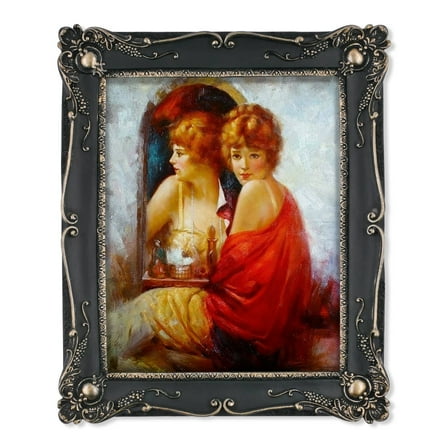 Black Picture Frames 8x10, Vintage Photo Frame with Floral Ornaments for Wall and Tabletop