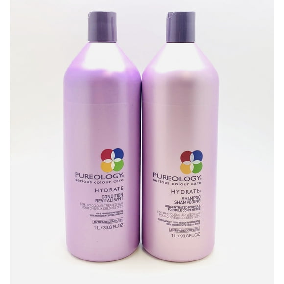 Pureology Hydrate Shampoo & Conditioner Liter Duo Set, 33.8 Oz