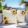 thumbnail image 4 of Pastoral Sunflower Outdoor Pillow Covers Pack of 2 Plant Country Vintage Beige Background Waterproof Throw Pillow Covers Decorative Cushion Cases for Patio Garden Tent Balcony Couch 20x20 inch, 4 of 8