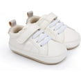 thumbnail image 4 of Baby Boys Girls Shoes Lace Up Leather Infant Sneakers Non Slip Rubber Sole Newborn Loafers Toddler First Walker Crib Shoes, 4 of 6