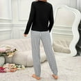 thumbnail image 3 of WMTBSRSW Womens Pajamas Sets Long Sleeve Tops and Plaid Jogger Pants Soft Pjs Lounge Set Outfits Comfy Sleep Pjs Sets Black, 3 of 3