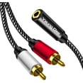 thumbnail image 1 of Cable adaptador de audio Yeung Qee de 3,5 mm hembra a 2 RCA macho de 5 m, 1 of 6