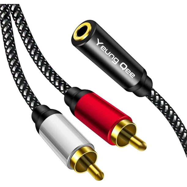 Cable adaptador de audio Yeung Qee de 3,5 mm hembra a 2 RCA macho de 5 m
