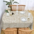 thumbnail image 6 of Oval Tablecloth 60 x 84 Inch, Vintage Floral Beige Oval Table Cloth, Waterproof Wrinkle Free Oval Table Cover for Indoor Outdoor Kitchen Dinning Room, 6 of 6