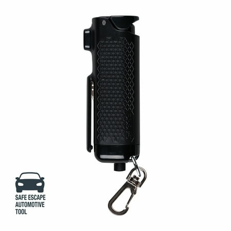 SABRE Safe Escape 3-in-1 Pepper Gel w/ Seat Belt Tool & Window Breaker, Pocket Pepper Sprays, Black