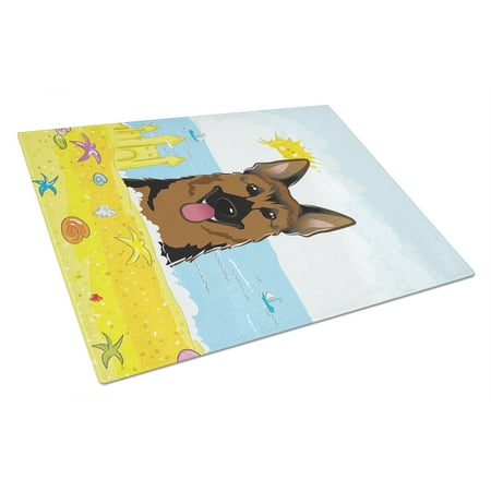 

Caroline s Treasures German Shepherd Summer Beach Glass Cutting Board Large