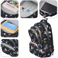 thumbnail image 4 of Unicorn and Planet Black Pattern Backpack for School, Cute School Bag with Adjustable Shoulder Straps and Padded Back, 16.9"x12.6"x5.9", 4 of 5