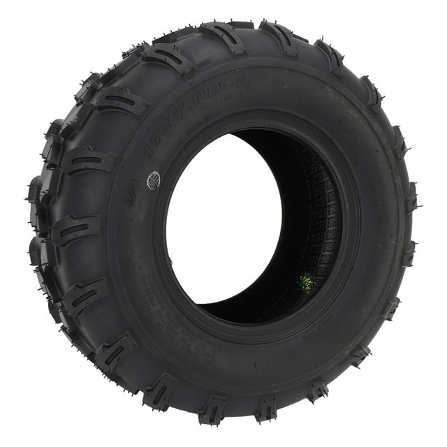 Lawn Mower Tubeless Tire, Puncture Proof 8 Inch 17X7.00-8 Tubeless Tire Improve Vehicle Handling Wear Performance Rubber Compound for ATV Cart Mini Bike