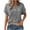 Gray, variant on Ltctricy Summer Tops for Women Trendy Short Sleeve Half Button V Neck Collared Pleated T-Shirts Casual Loose Tunic Blouses