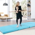 thumbnail image 4 of Costway 10' x 4' x 2" 4-Panel Folding Exercise Mat with Carrying Handles for Gym Yoga Blue, 4 of 10