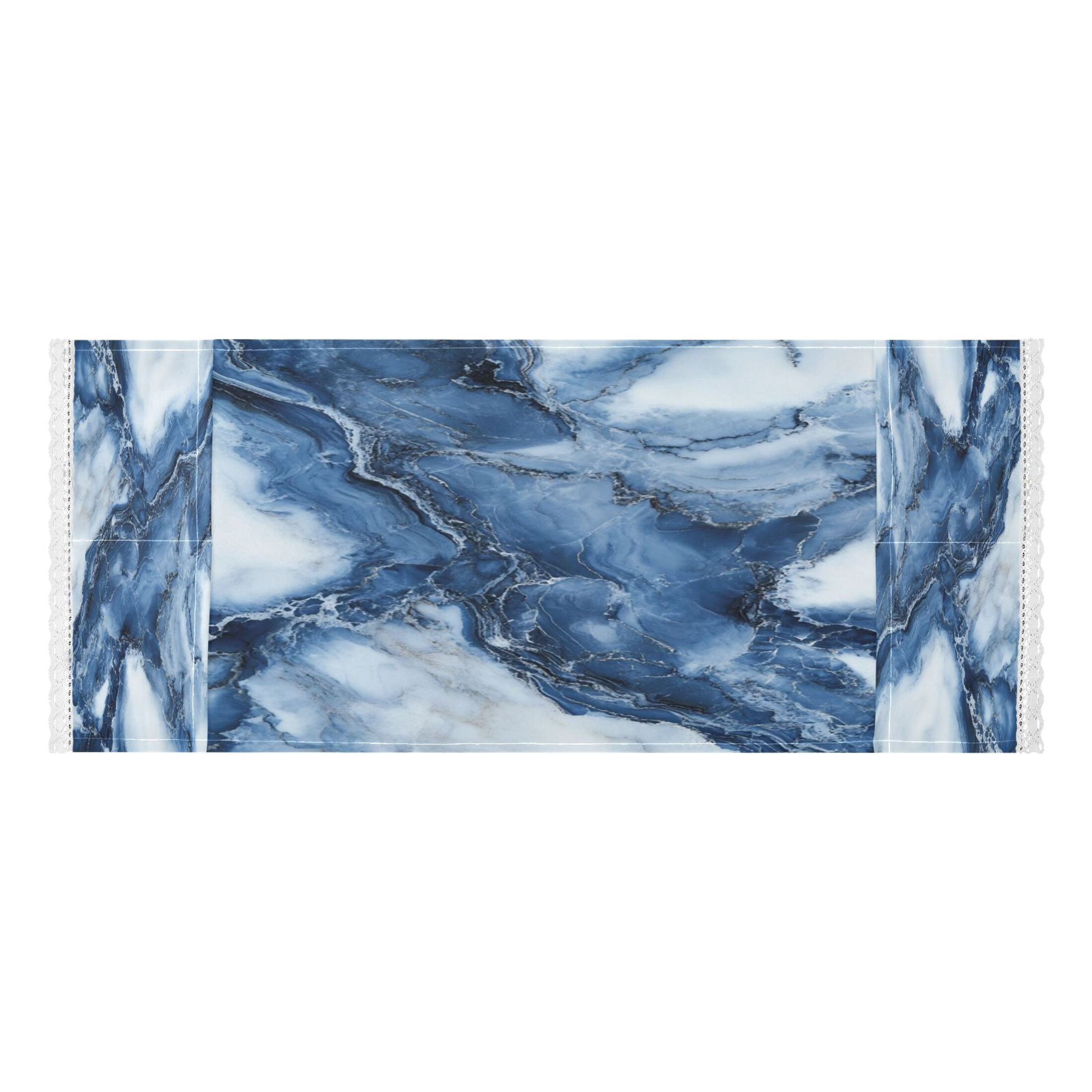 Ink Blue White MarbleWasher and Dryer Covers Dust-Proof and Oil Resistant Fridge Cover with 4 Storage Pockets Washing Machine Top Cover for Laundry Kitchen Home 51.2 x 22 In